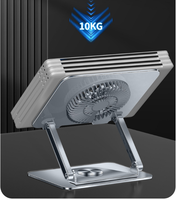 Support pliable en acier au carbone et en aluminium de 10 à 17 pouces avec fonction de rotation Support pour ordinateur portable avec ventilateur de refroidissement