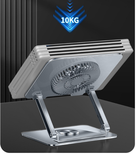 10 Để 17 Inch Carbon Thép Và Nhôm Có Thể Gập Lại Chủ Với Chức Năng Xoay Máy Tính Xách Tay Đứng Với Quạt Làm Mát - Product Image 2