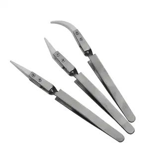 YP-301 Anti Static Ceramic Tweezers/Insulated Stainless Steel Heat Resistant Pointed Tip Tools/Anti-Static Tweezers