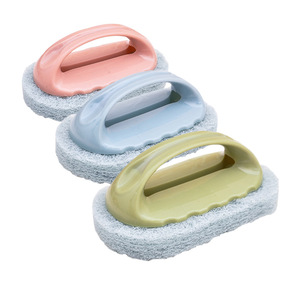 Kitchen <b>Sponge</b> Scrubber With <b>Handle</b> Thickened Design For Pots And Pans Cleaning Blue Green Pink - Product Image 4