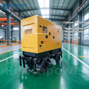Grupo Electrógeno Diésel Móvil <span class=keywords><strong>con</strong></span> Remolque, 200kVA, 100kVA, 80kW, 60kVA, 30kW, Tipo Silencioso, Trifásico, <span class=keywords><strong>con</strong></span> Inversor y Refrigeración por Agua, para Energía de Respaldo - Product Image 2