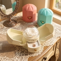 Coffret cadeau romantique pour la Saint-Valentin, ailes d'ange, ouverture à double porte, boîte à bijoux avec tiroir pour elle, rose éternelle