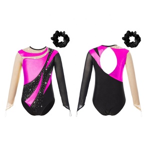 Ensemble de danse pour filles de 6 à 16 ans, justaucorps avec bandeau pour cheveux, danse de salon, gymnastique, patinage, spectacle sur scène, compétition - Product Image 5