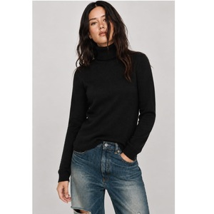 Top de cuello alto de algodón acanalado para mujer, el más vendido, de manga larga y elástico, disponible a precio de mayoreo. - Product Image 1