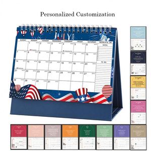 2026 Wholesale Custom Logo New Design Large Double Coil Hardcover <b>Calendars</b> Desktop Desk Table <b>Calendar</b> - Product Image 2
