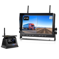 Moniteur IPS HD quad view sans fil iPoster 10.1in avec base magnétique de sauvegarde 1080P Kit de caméra à batterie solaire rechargeable
