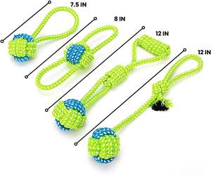 Jouets à mâcher personnalisés pour chiens en gros – Haltères classiques, balles et cordes en coton de luxe interactives pour chiens - Product Image 4