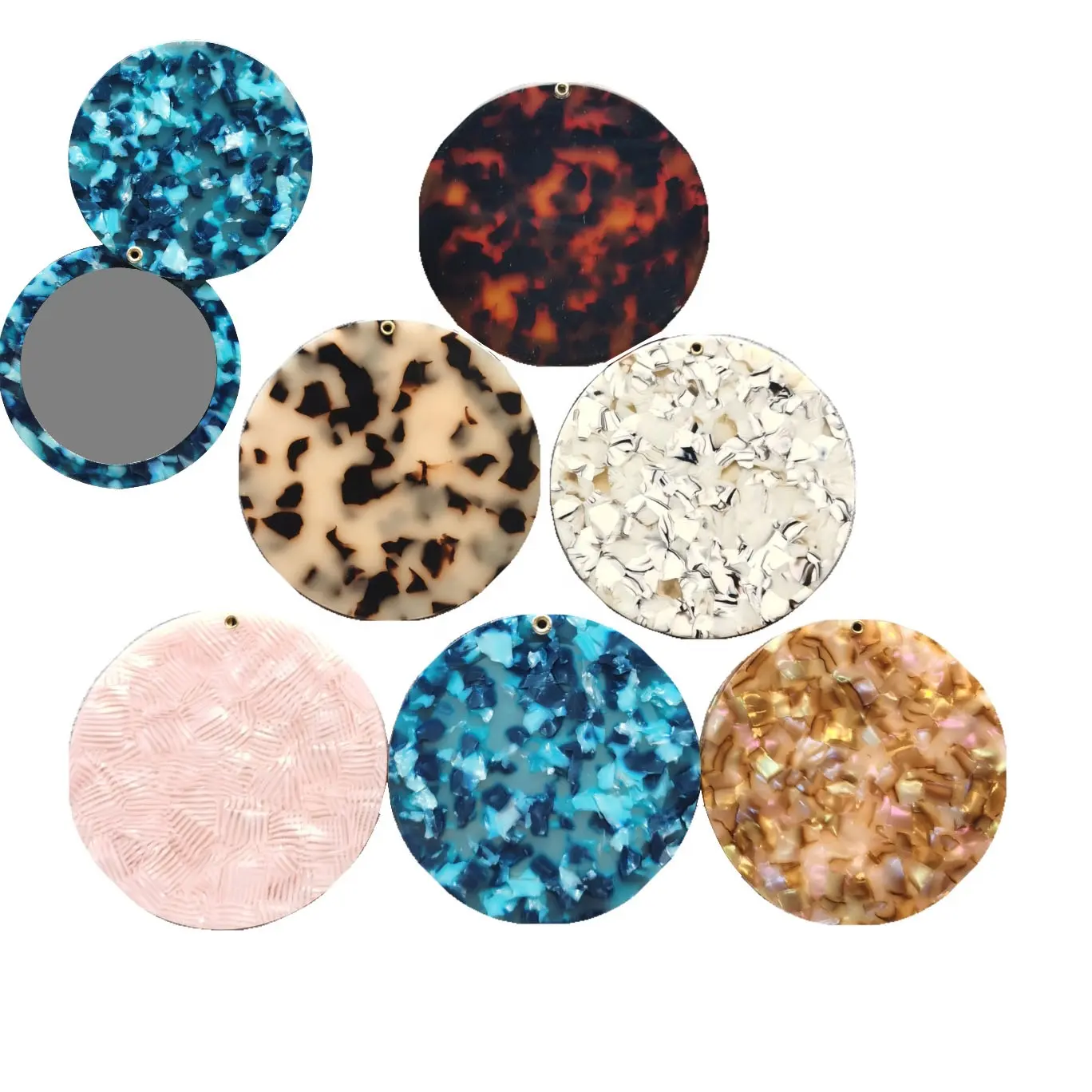 Новинка, круглые ацетатные зеркала, популярное косметическое зеркало толщиной 7,5 мм для красоты, высококачественное вращающееся карманное зеркало для путешествий