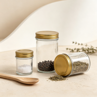 Pot de conservation en verre personnalisé avec logo, 50 ml, 200 ml, 500 ml, avec couvercle en métal à vis, pot Mason à large ouverture transparent pour la cuisine, récipient alimentaire