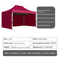 Tente de réception extérieure pour mariage 10x15 pliable, imperméable, résistante aux UV, avec structure en alliage d'aluminium et tissu Oxford double couche