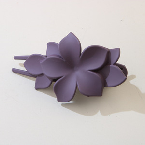 Pince à cheveux coréenne givrée motif floral, couleur unie, type bec de canard, pour l'été - Product Image 3