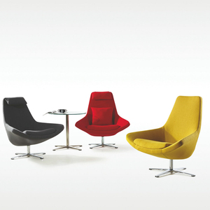 Chân Kim Loại Hiện Đại Với Mật Độ Cao Bọt Đen Ghế Phòng Chờ Hiện Đại Ghế Da Ghế Xoay - Product Image 1