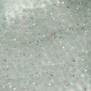 100% Polyester blanc 3D fleur maille paillettes broderie robe tissu tricoté Technique <span class=keywords><strong>Dobby</strong></span> pour mariage chapeaux sacs à dos jupes - Product Image 6