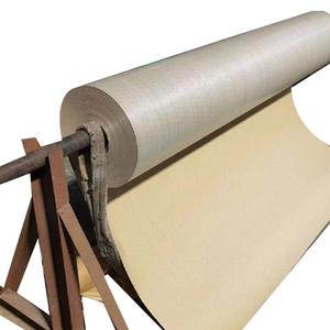 Foglio di carta a basso prezzo carta Kraft tessuto tessuto intrecciato Plaid sacchetti di plastica manico tessuto tessuto carta Kraft rotolo - Product Image 2