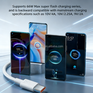 Cable Tipo-C de Cobre Puro de 1m, Carga Rápida de 3A, Carga Súper Rápida de 66W, Sincronización de Datos, PVC - Product Image 5