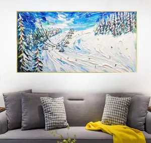 100%hand-painted Abstract Oil Painting On Canvas In Living Room Gold Foil Art Hand Made Painting