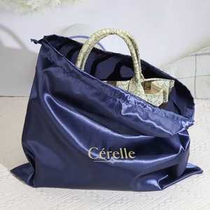 Sac à poussière en satin bleu de luxe avec cordon de serrage, logo personnalisé imprimé, sac cadeau pour chaussures, <span class=keywords><strong>pochette</strong></span> en soie - Product Image 4