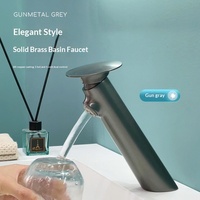 Robinet monocommande en cuivre pur avec cartouche céramique, eau chaude et froide, design moderne, anti-éclaboussures, pour lavabo sur comptoir