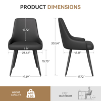 Chaises de salle à manger inclinables contemporaines et légères en cuir PU, rembourrées, écologiques, imperméables, épaisses, pour la maison