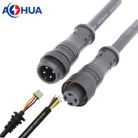 2 3 4 Pin harnes kabel Male ke Female Plug soket kabel daya kabel ekstensi konektor tahan air lampu LED