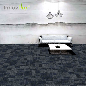 Làm Bằng Tay Trung Quốc Hand-Dệt Tay Bện Thảm Nylon Thương Mại Thính Phòng Giá Rẻ Giá Sàn Vuông Màu Xanh Đen Thảm Gạch - Product Image 3