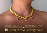 Collar de cuentas de piedras preciosas personalizado con letras, bajo MOQ, producción rápida, cuentas de piedra natural para tiendas en línea de joyería