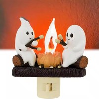 Noel Grinched Nightlight Led sahte yangın hayalet lambası cadılar bayramı hayalet yatak odası gece lambası kapalı süslemeleri hediyeler için aile