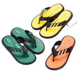 Men Sporty Flip Flops Wide Strap Stripe Design Beach Sandals Ergonomic <b>Soft</b> Sole Summer Slippers Custom Logo Factory - Product Image 1