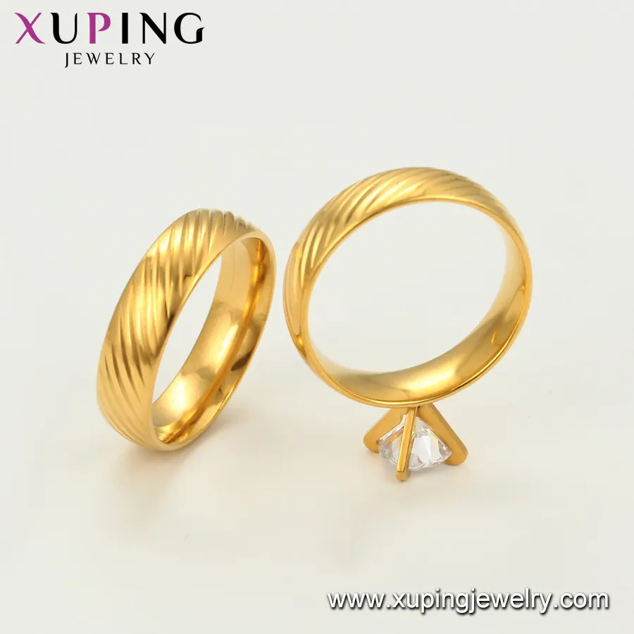 R-116 xuping perhiasan pria hip hop perhiasan baja tahan karat ring24-karat cincin berlapis emas untuk mengusulkan perhiasan pernikahan
