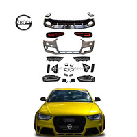 Kit de Carrocería A4 a RS4 para A4 B8.5 Facelift 2013+, Accesorios para Auto RS4, Parachoques Delantero, Parrilla, Luces Traseras, Difusor, Puntas, Faros Delanteros A4