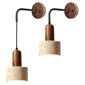 Japanese Wabi-Sabi Style Bedroom <b>Bedside</b> <b>Wall</b> Lamp Nordic Retro Design Cream-Colored for Living Room for Homestay - Product Image 2