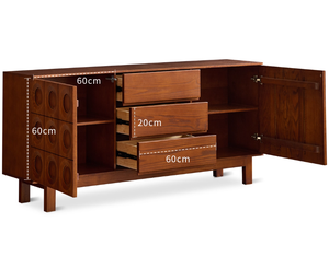 خزانة جانبية فاخرة أوروبية عتيقة ، خزانة خشبية صلبة لغرفة المعيشة ، خزانة تلفزيون - Product Image 5