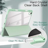 Pour iPad Air 11 M2 2024 Air 5/4 2022/2020 5e/4e porte-crayon de 10.9 pouces support arrière transparent antichoc couverture de tablette