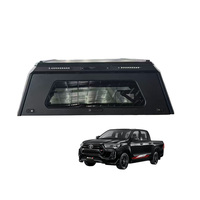 Nouvelle couverture arrière rigide en aluminium avec spoiler, triple feu stop et fenêtre coulissante gauche et droite, pour Toyota Hilux Revo 2016-2023