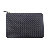 Tas Clutch Pesta Pernikahan Unisex Mewah Buatan Tangan Kulit Asli Resleting Poliester Tahan Air Dompet Berkualitas Tinggi