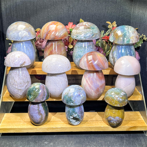 Kindfull High Quality Natural Crystal Stone Crystal Crafts Healing Quartz Ocean Jasper Mushroom for Decor