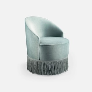 <span class=keywords><strong>Fauteuil</strong></span> en velours de luxe italien, design moderne, dossier incurvé, chaise d'appoint pour salon de villa et décoration de studio créatif - Product Image 4
