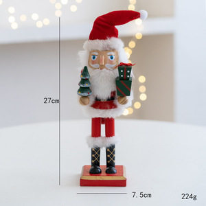 LS-549 Figurine de roi casse-noisette en bois de Noël, Elfe Vert, 27 cm, Ornement de Noël - Product Image 3