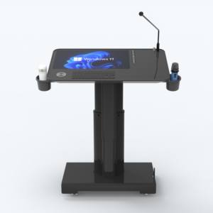 <span class=keywords><strong>Atril</strong></span> eléctrico de altura ajustable IOT micrófono infrarrojo inalámbrico podio profesor universitario <span class=keywords><strong>escritorio</strong></span> de la computadora del habla - Product Image 5