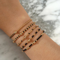 Bracelets en perles de verre empilables, multicolores, à plusieurs couches, vente en gros, dropshipping, bijoux tendance