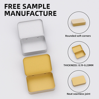 Boîte en étain rectangulaire élégante or et argent avec couvercle à charnière pour présentation de bijoux et boucles d'oreilles, petite boîte cadeau métallique, vente en gros