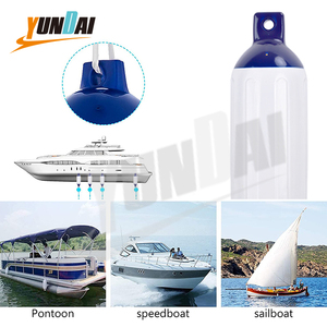 8.5x27 ''bleu/blanc deux tons 2000g 4 Pack garde-boue de bateau nervuré PVC flottant gonflable Yacht bouée garde-boue - Product Image 4