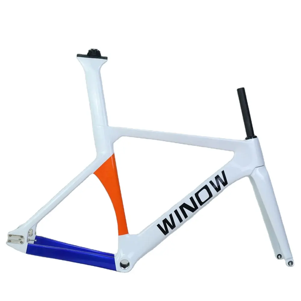 Winowsports quadro de bicicleta, quadro de trilha de fibra de carbono com engrenagem fixa bsa68mm para bicicleta tr