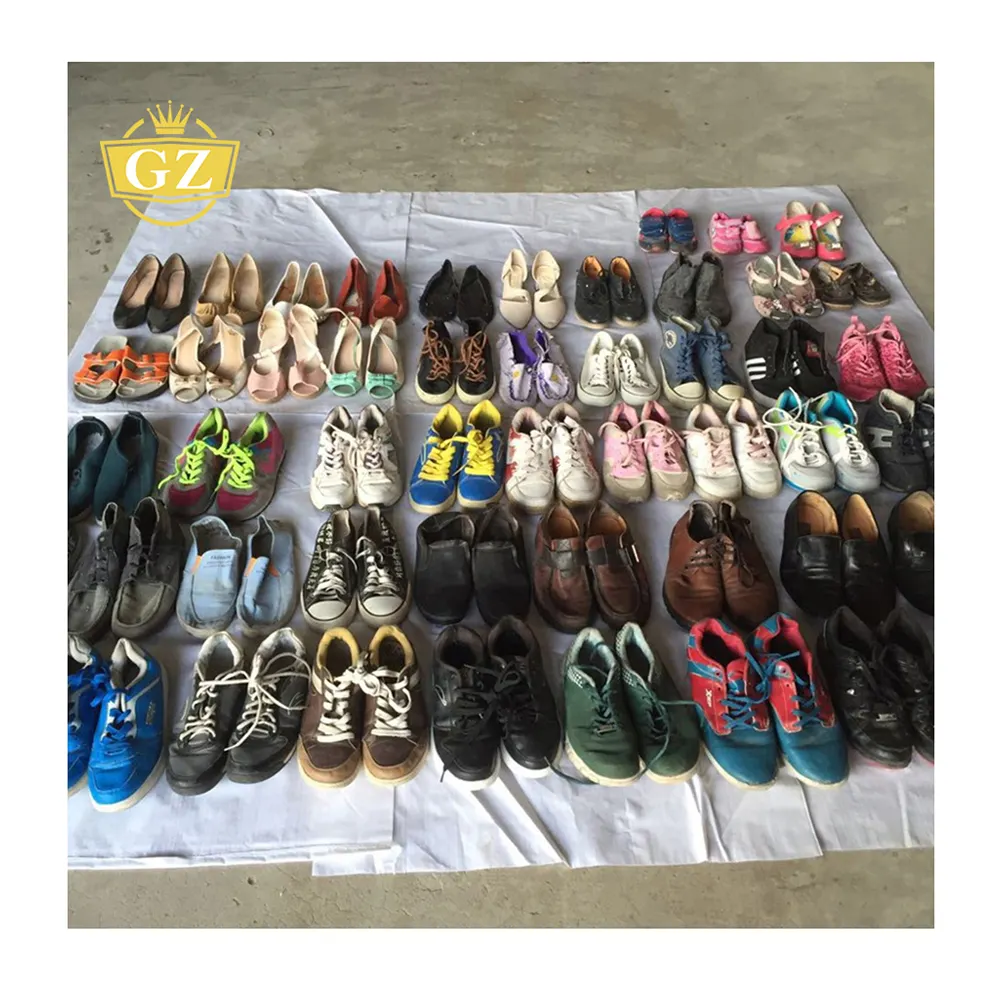गुआंगज़ौ निर्यात बैचों जूते स्टॉक में, रंगारंग सस्ते कीमत का इस्तेमाल किया जूते थोक कैलिफोर्निया
