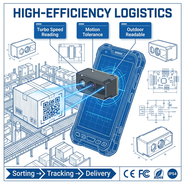 A111 High Speed OEM Rugged Handheld Terminal 2D QR Code Scan Engine SE4632 for Logistics Warehouse PDA
