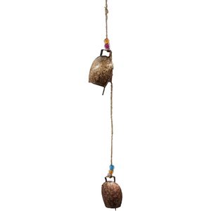 PARIJAT Handmade Art Deco Brown Iron 4 <b>Star</b> Cluster <b>Hanging</b> Bells Wind Chimes Indoor Outdoor Home Decor Wedding Decor - Product Image 4