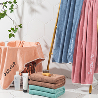 Handuk mandi kain lap Microfiber, handuk mandi tebal padat, penyerap Cepat lembut cepat kering dipertebal