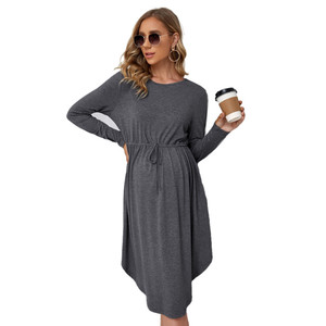 Nueva llegada vestidos <span class=keywords><strong>de</strong></span> maternidad sólido personalizado <span class=keywords><strong>de</strong></span> <span class=keywords><strong>moda</strong></span> vestidos <span class=keywords><strong>de</strong></span> <span class=keywords><strong>embarazadas</strong></span> <span class=keywords><strong>de</strong></span> punto <span class=keywords><strong>de</strong></span> bambú lactancia diseñador mujeres vestidos <span class=keywords><strong>de</strong></span> maternidad - Product Image 5