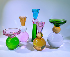 Temizle taşınabilir kristal mumluk ev dekorasyon için kesim cam şamdan için yemek masası zarif fener & kavanoz tutucu - Product Image 1