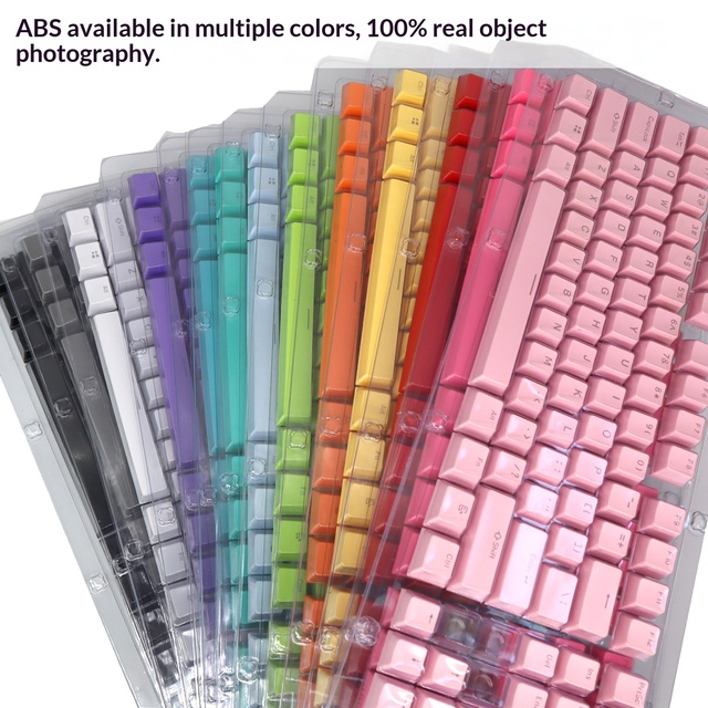 DIY:ABS Color Double-Shot Injection Molded Closed-End Character Backlit Color-Blocked Mechanical Keyboard Caps Customizable